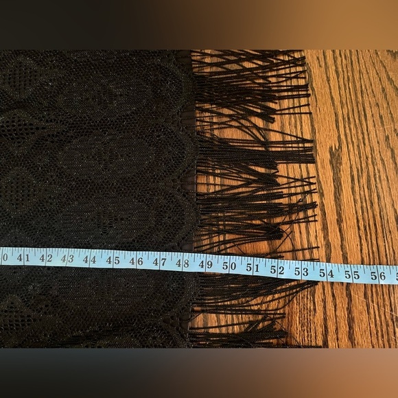 Jessica Howard VTG Dress Size 10 Black Lace Metallic Scalloped Fringe Hem NWT - Picture 9 of 9